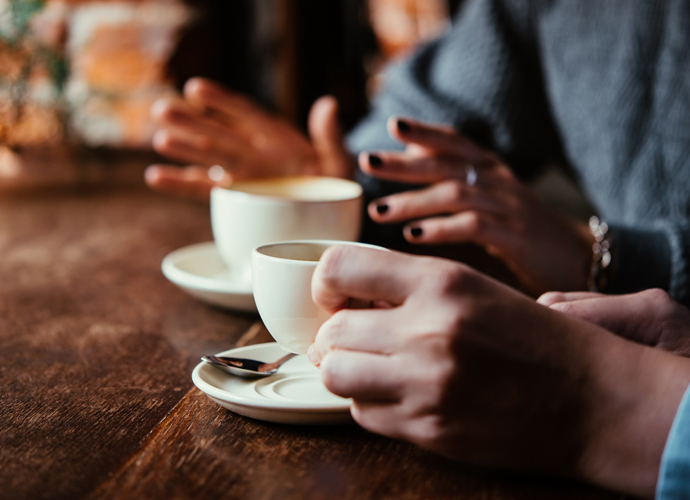 Image of people having coffee